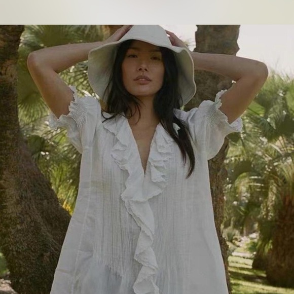 DÔEN Piper Belted Ruffled Minidress - Picture 1 of 3